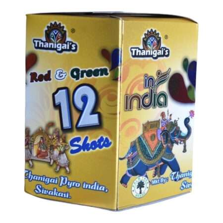 12 Shot Red & Green Multiple Aerial Shots